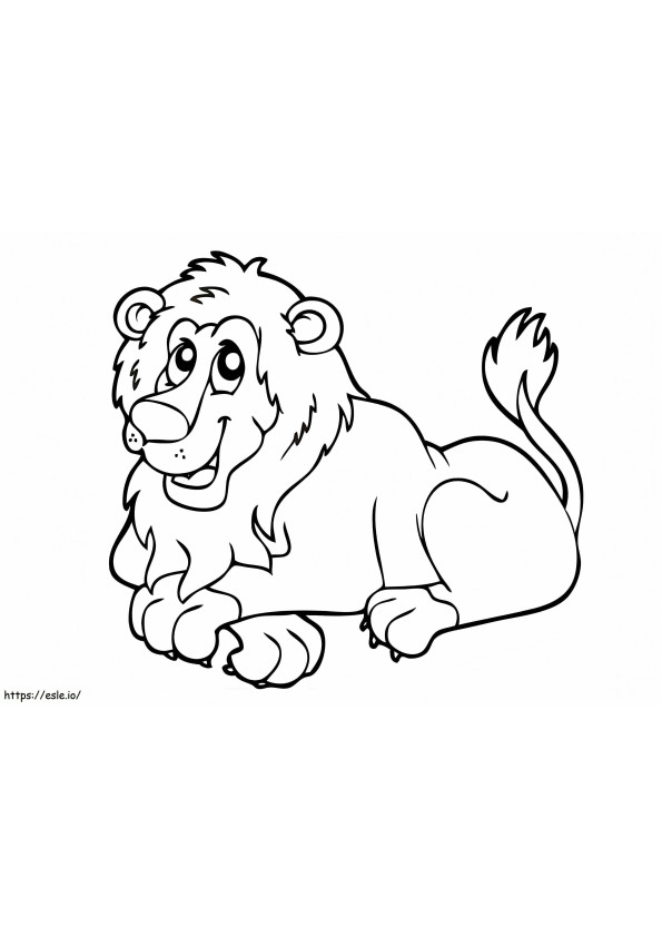 Coloriage Lion souriant à imprimer dessin