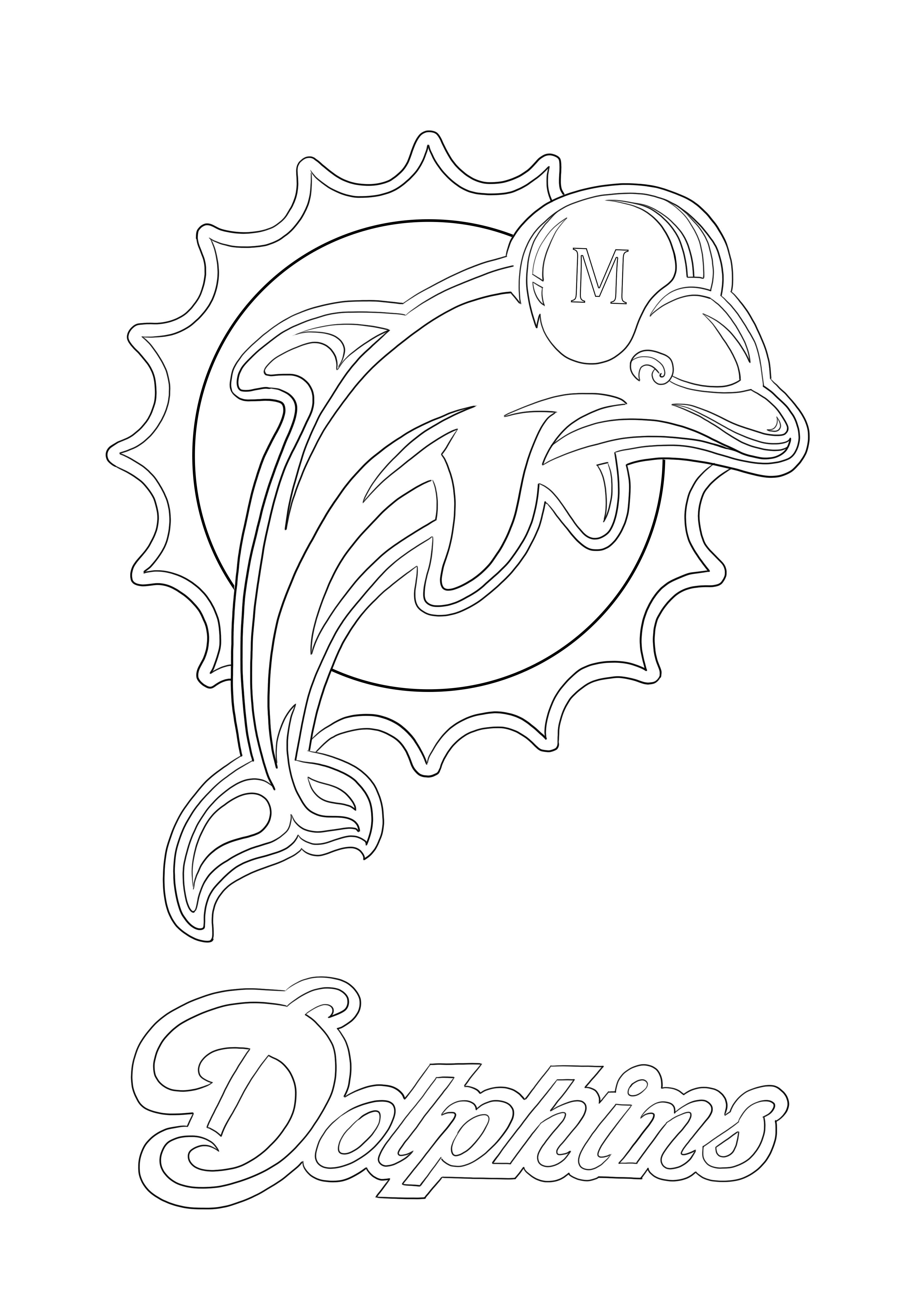 Desenho do logotipo do Miami Dolphins para colorir e imprimir