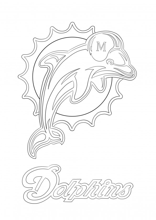 Miami Dolphins -logon tulostus- ja värityssivu