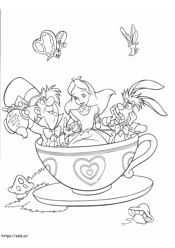 Free Printable Alice In Wonderland coloring page