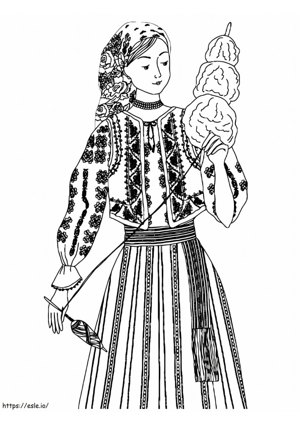 Romanian Girl 2 coloring page