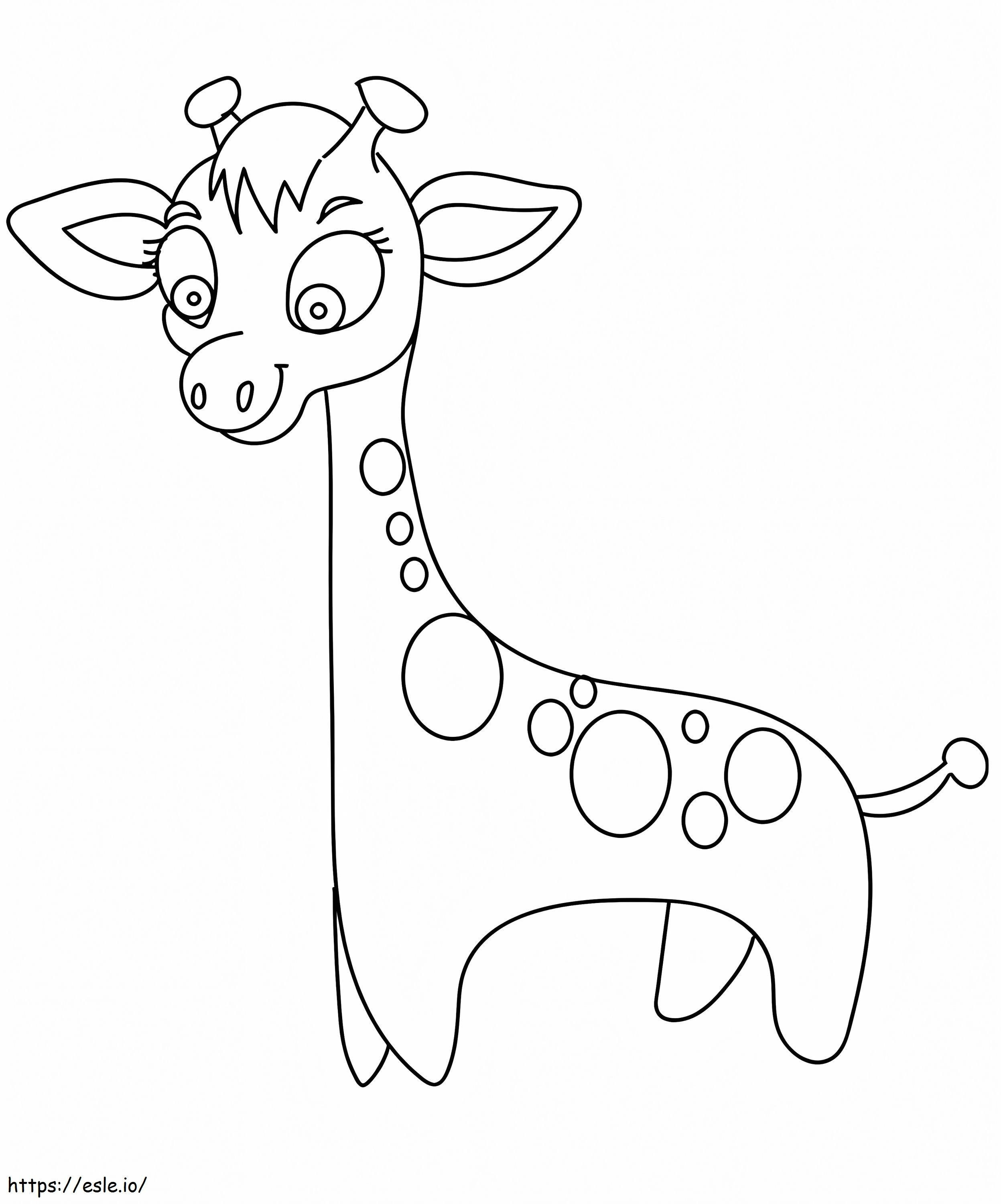 Giraffa facile da colorare