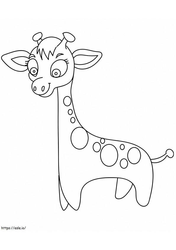 Girafa fácil para colorir