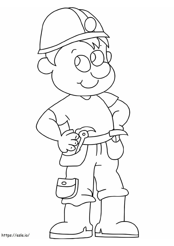Construction Worker Smiling coloring page