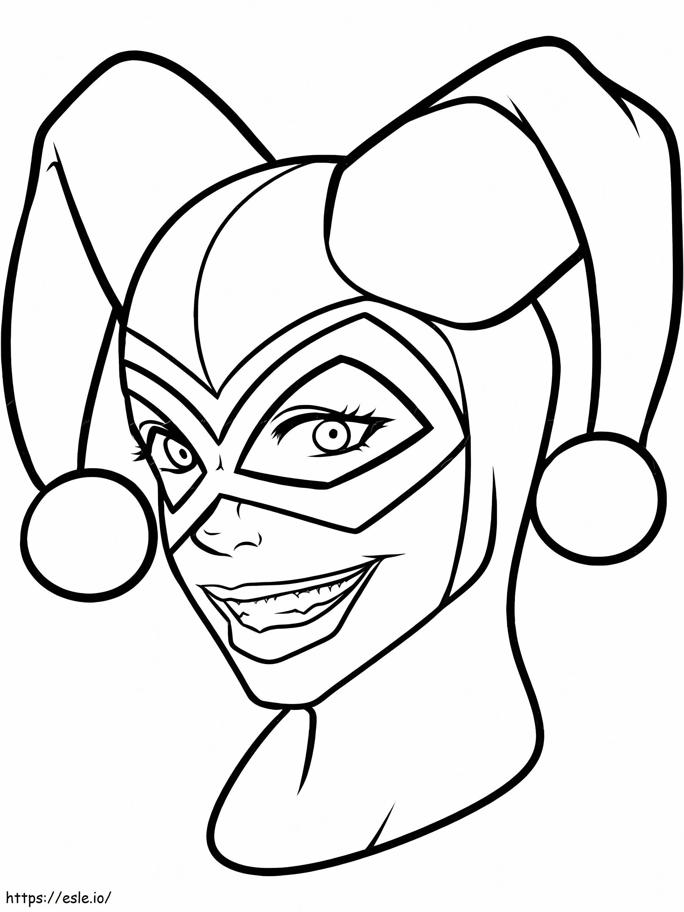 Lustiger Harley-Quinn-Kopf ausmalbilder