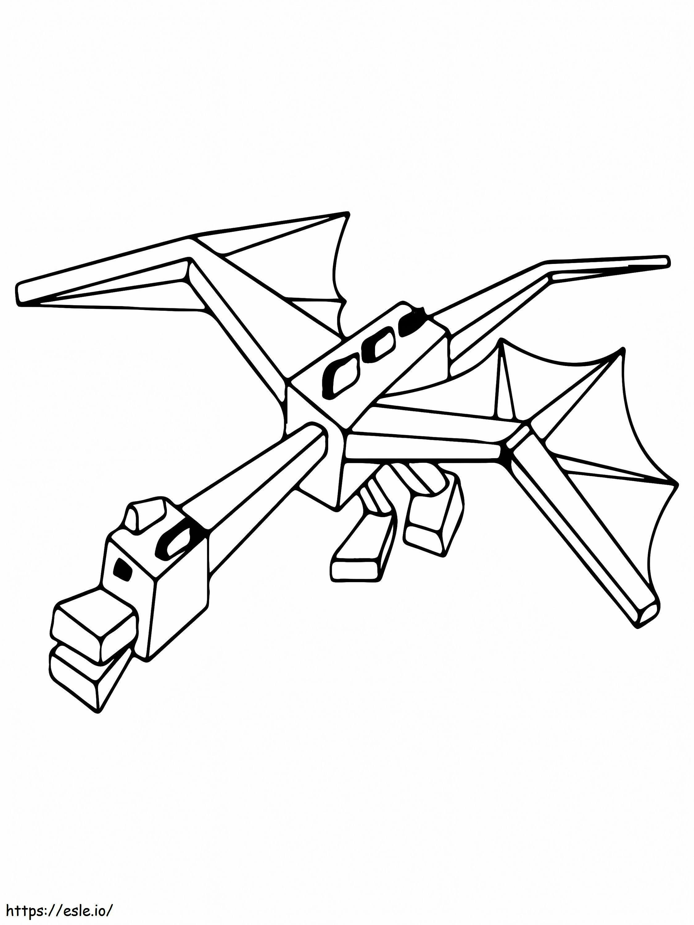 Long Minecraft Dragon coloring page