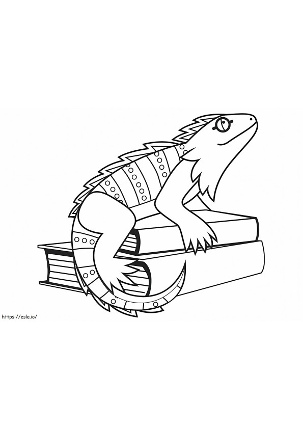 1526425376 Iguana Sitting On A Book A4 E1600680990878 coloring page