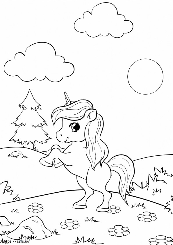 1563584798 Cute Little Unicorn A4 coloring page