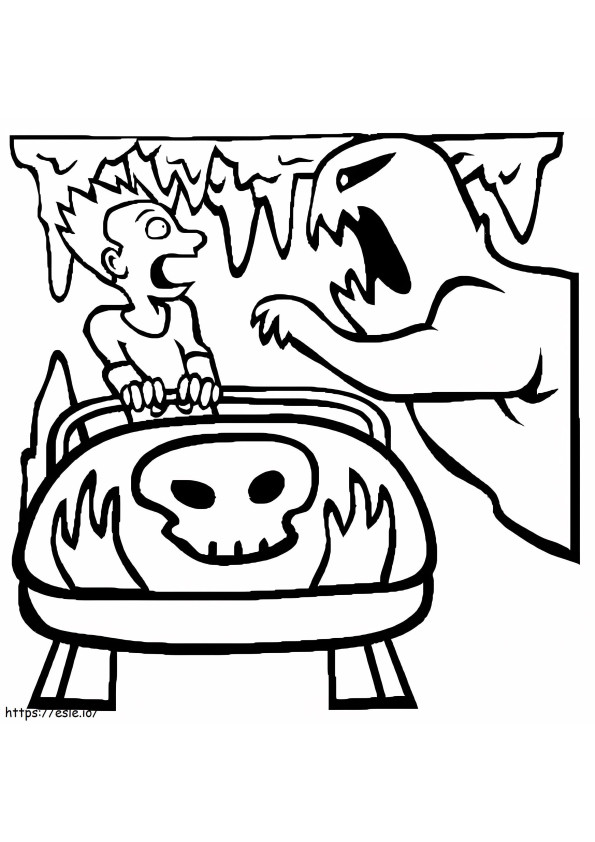 Scary Roller Coaster coloring page