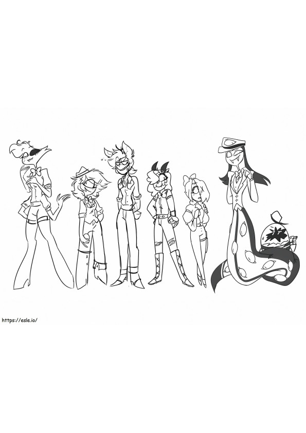 Hazbin Hotel Characters coloring page