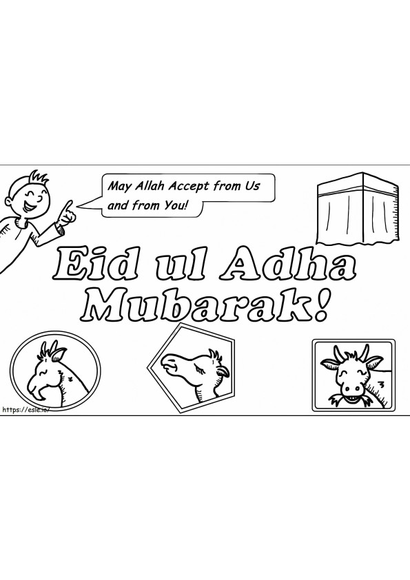 Coloriage Prêt pour l'Aïd Al Adha à imprimer dessin