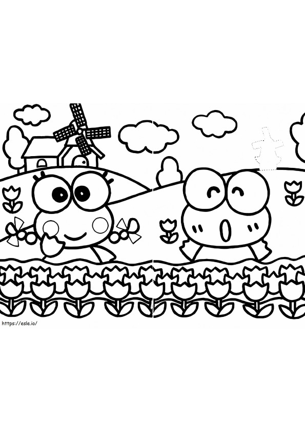 Keroppi In Holland coloring page