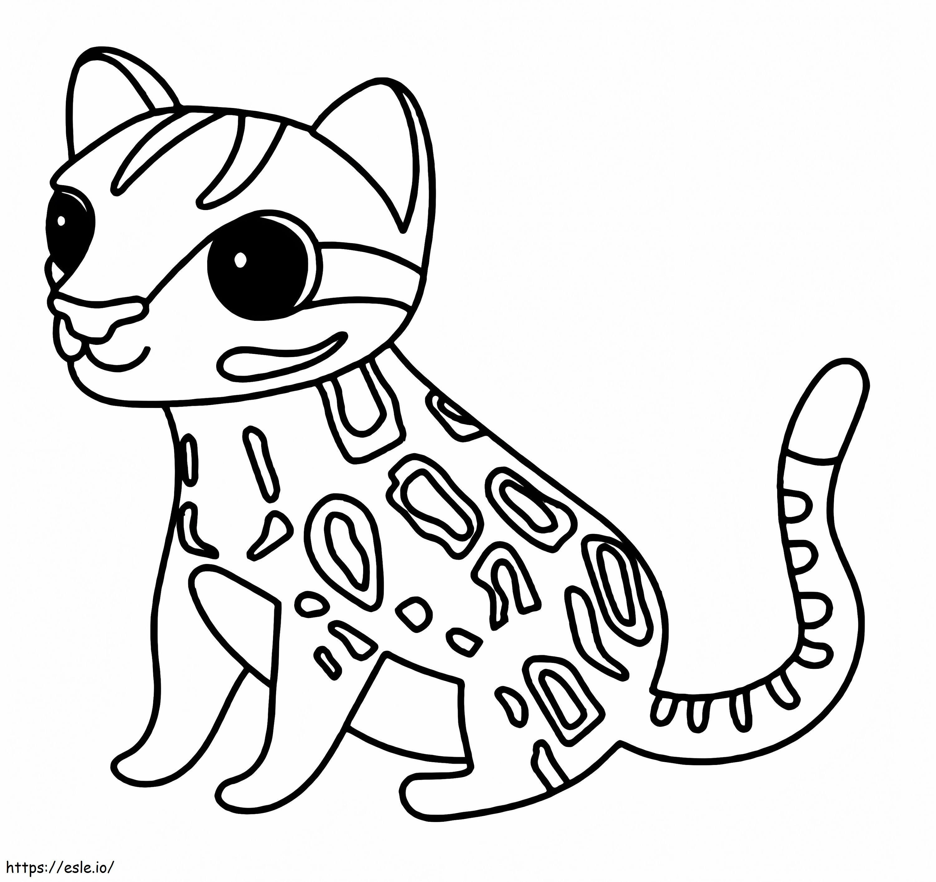 Adorable Ocelot coloring page