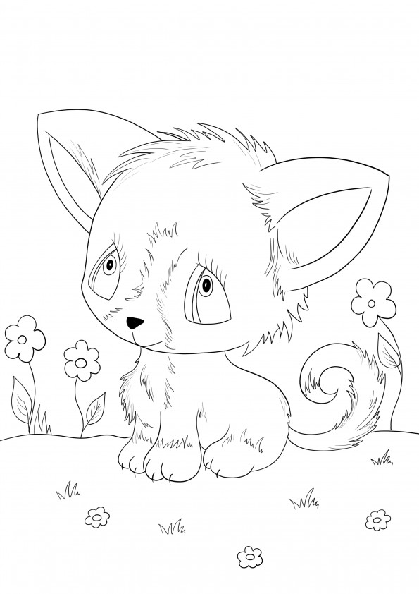 Cute puppy for free downloading and coloring for kids