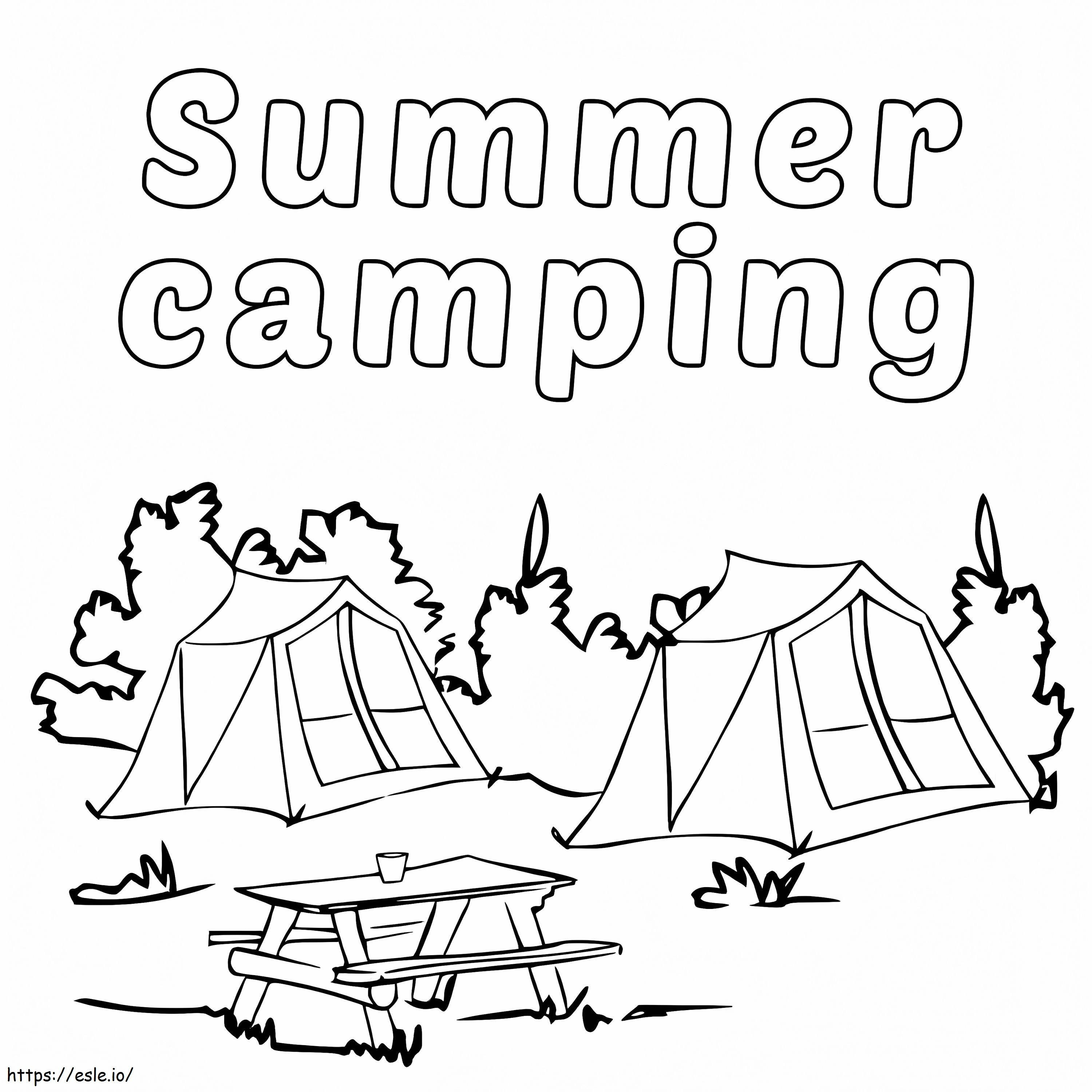 Coloriage Camping d'été à imprimer dessin