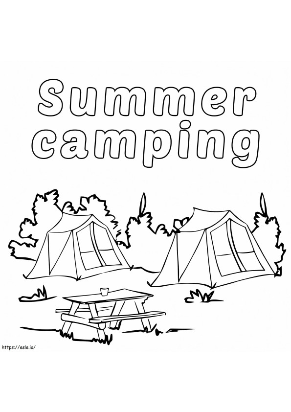 Coloriage Camping d'été à imprimer dessin