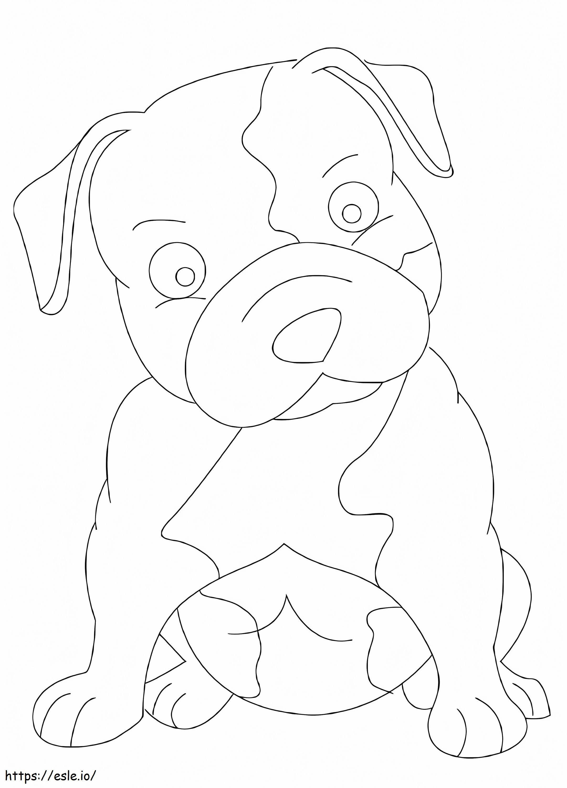 ピットブル犬の赤ちゃん ぬりえ - 塗り絵