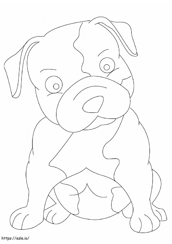Baby Pitbull Dog coloring page
