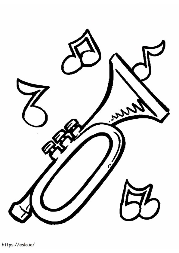 Trumpetin piirustus värityskuva
