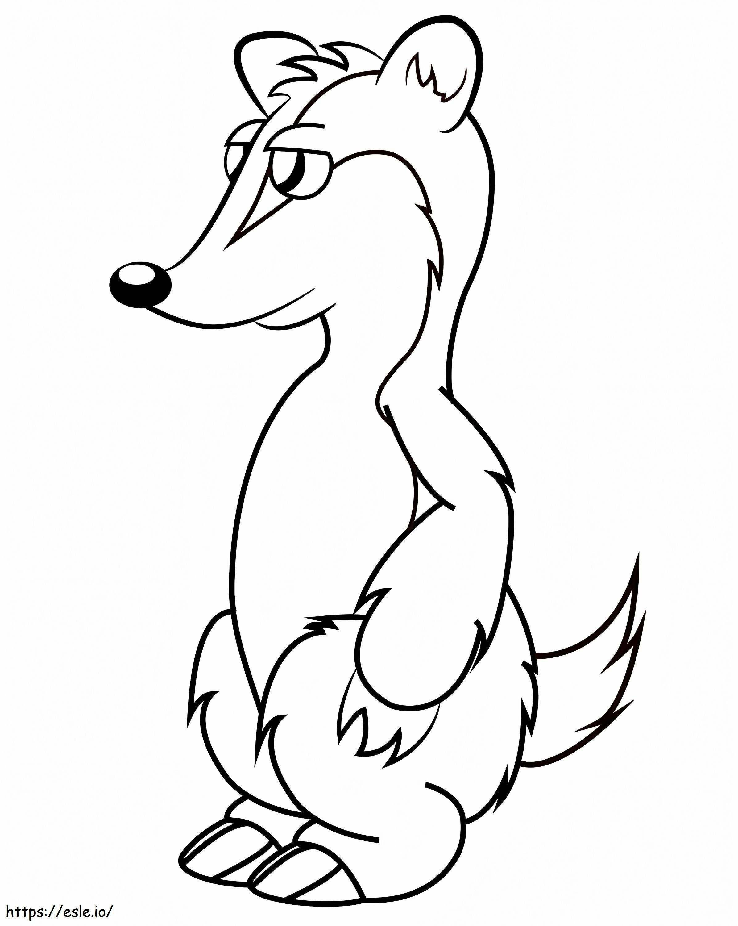 Cartoon Badger Standing coloring page