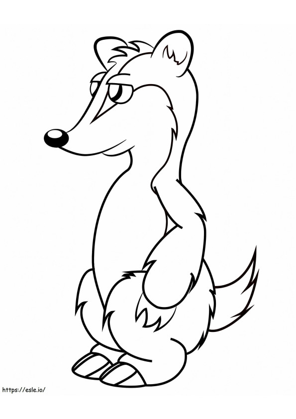 Cartoon Badger Standing coloring page