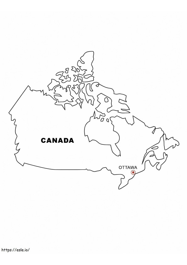Kaart van Canada 6 kleurplaat