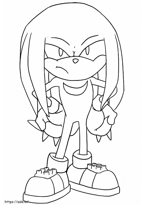 Angry Knuckles The Echidna coloring page