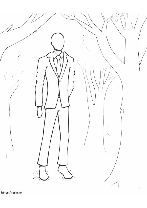 Slender Man In The Wood coloring page