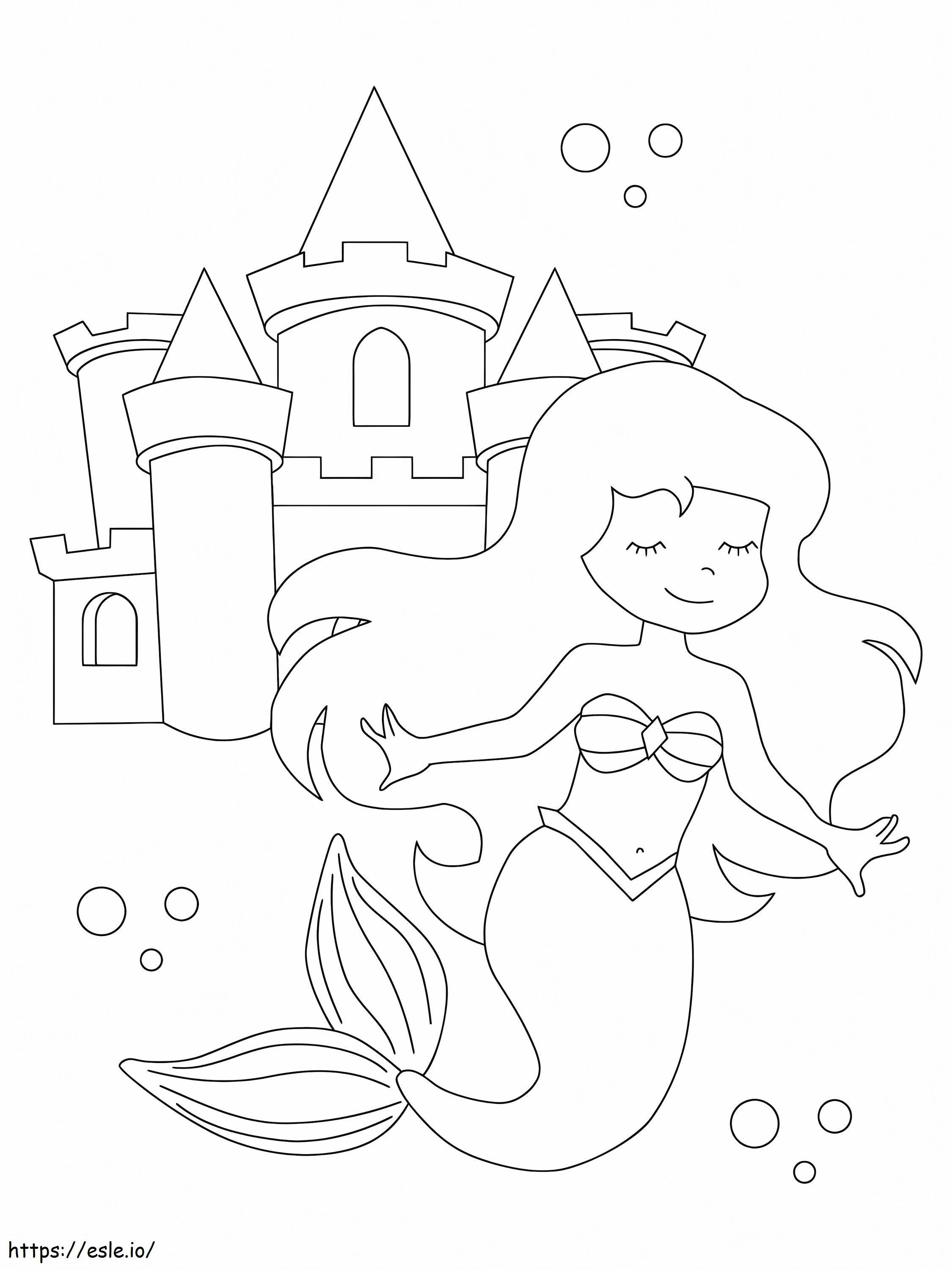 Sirena Si Castelul de colorat