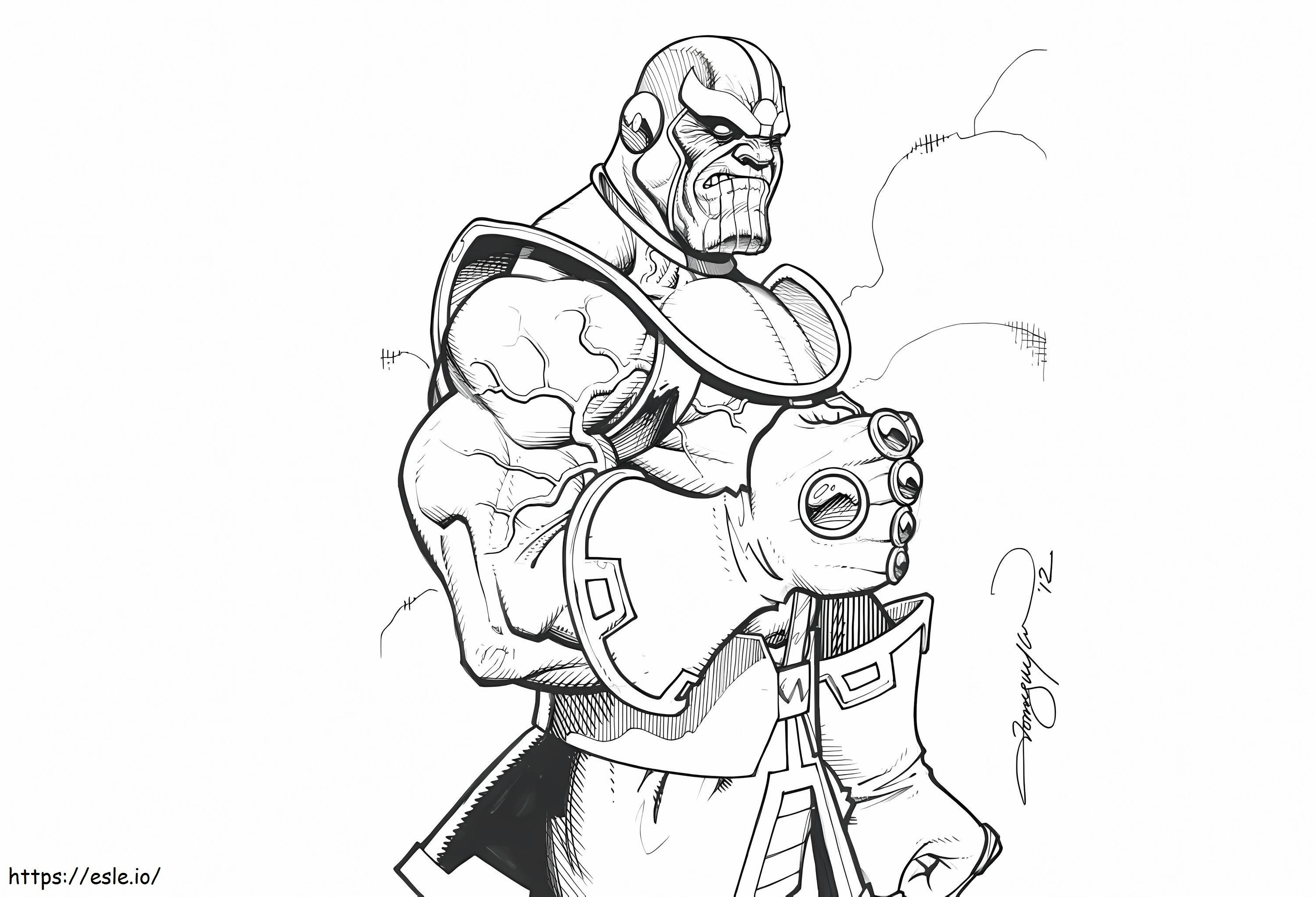 Gran Thanos con Infinity Gauntlet para colorear