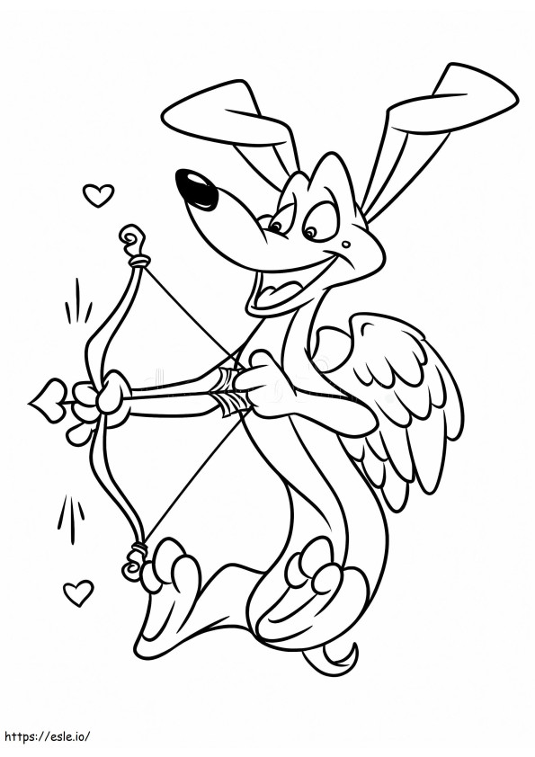 Cupid Dog Dachshund coloring page