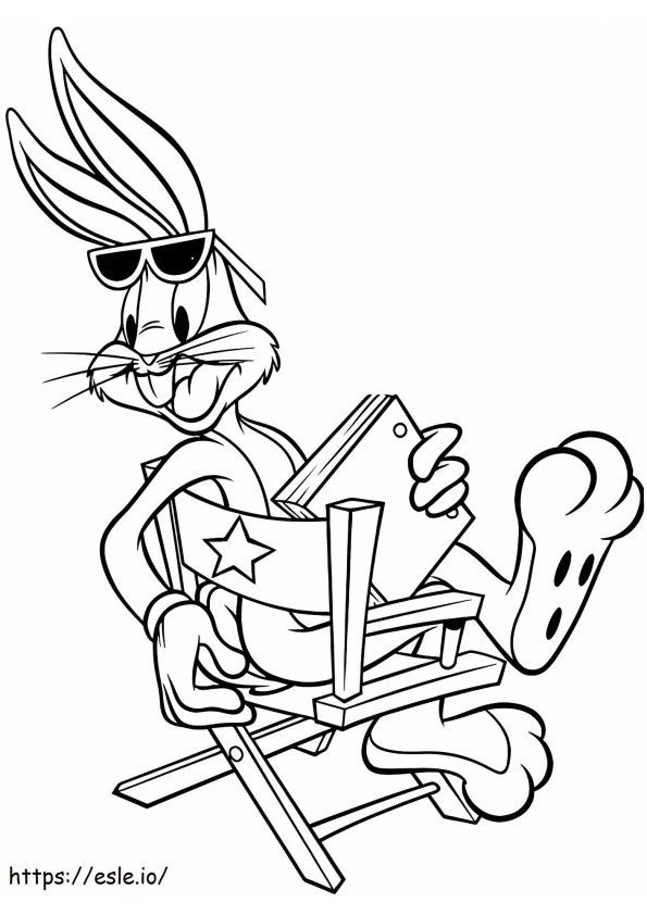 1533092551 Bugs Bunny Holding Book A4 coloring page