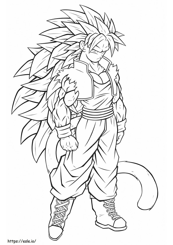 Genial Goku Ssj3 para colorir