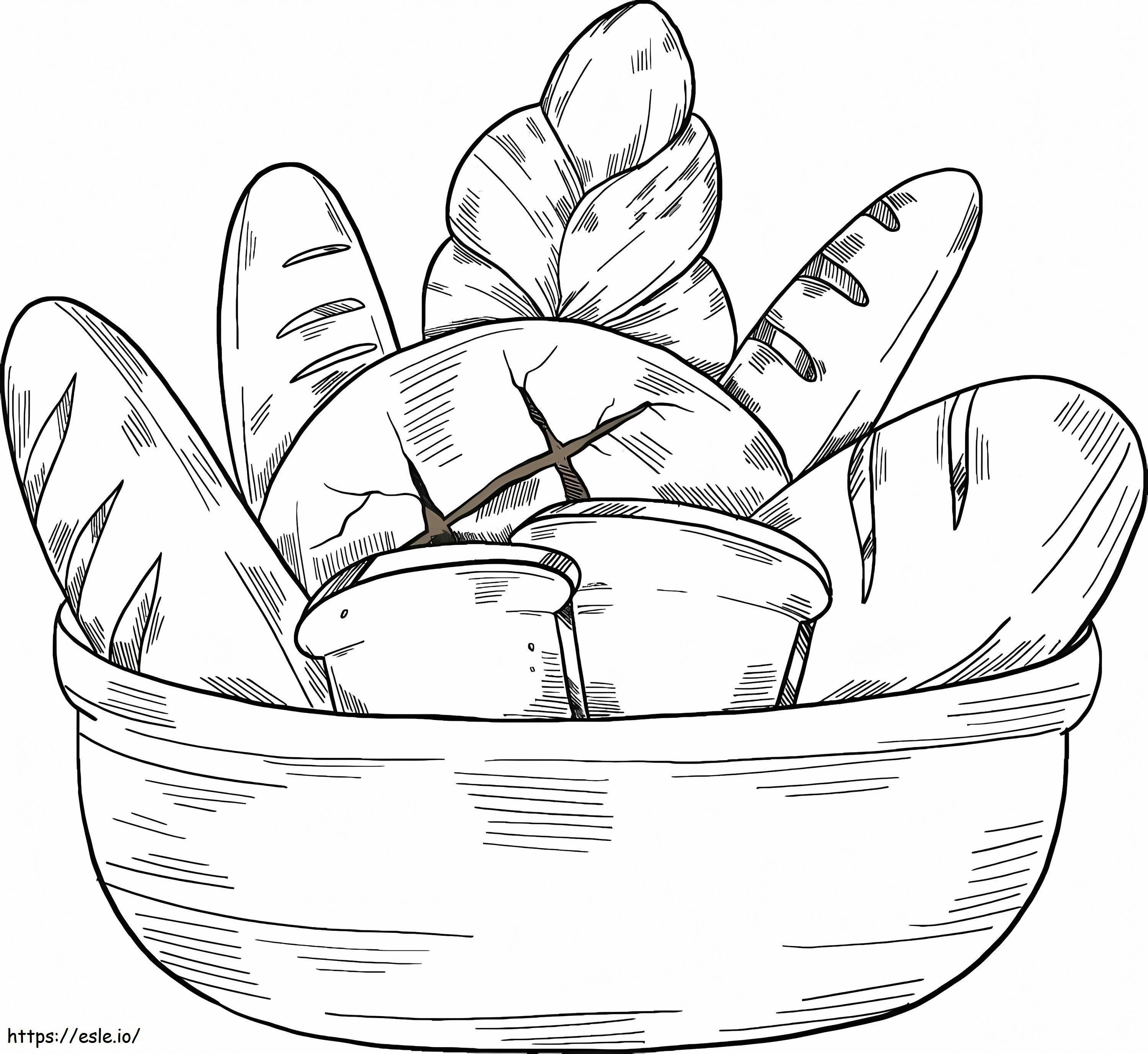 Basket Of Bread coloring page