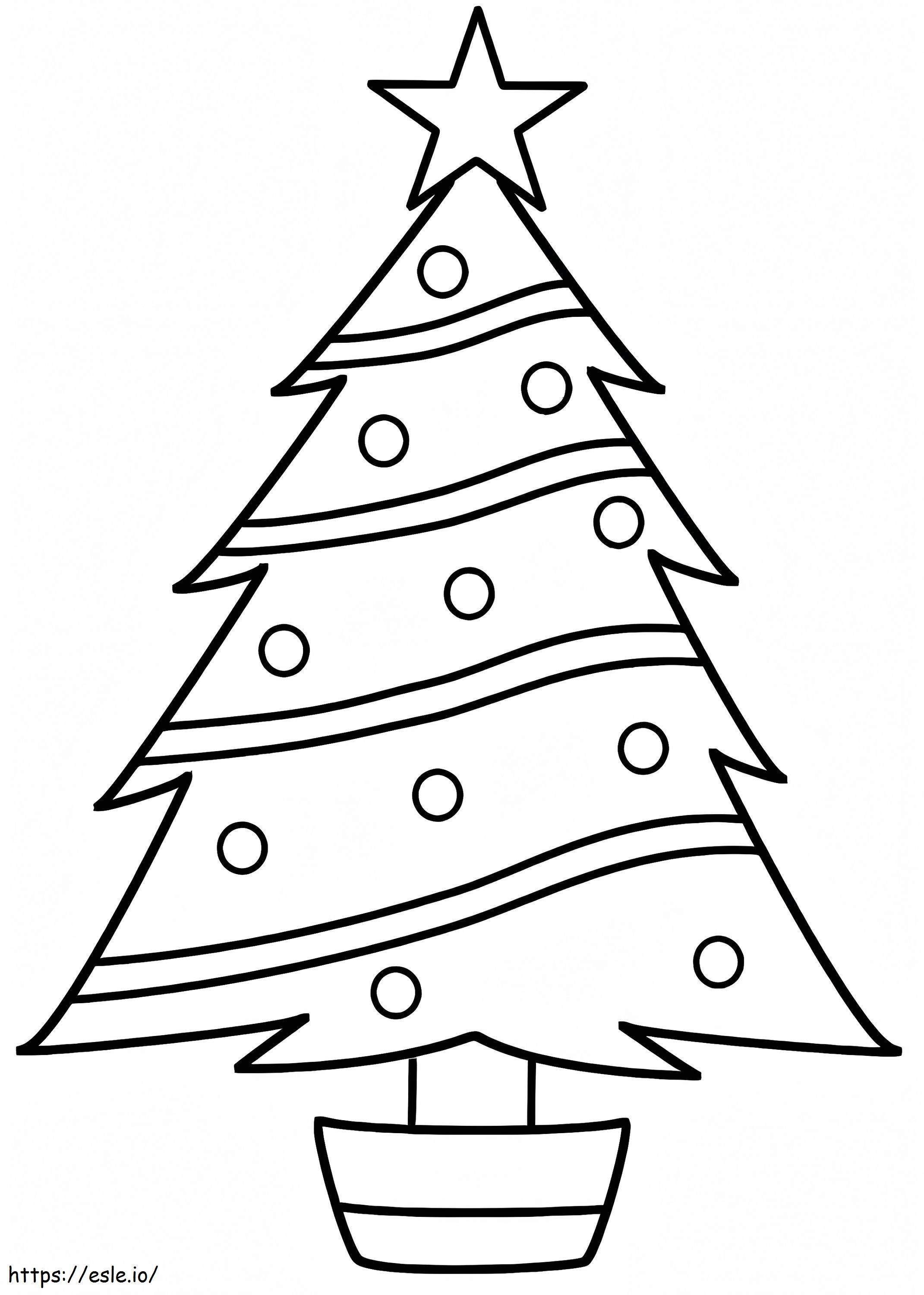 Simple Star On The Christmas Tree coloring page
