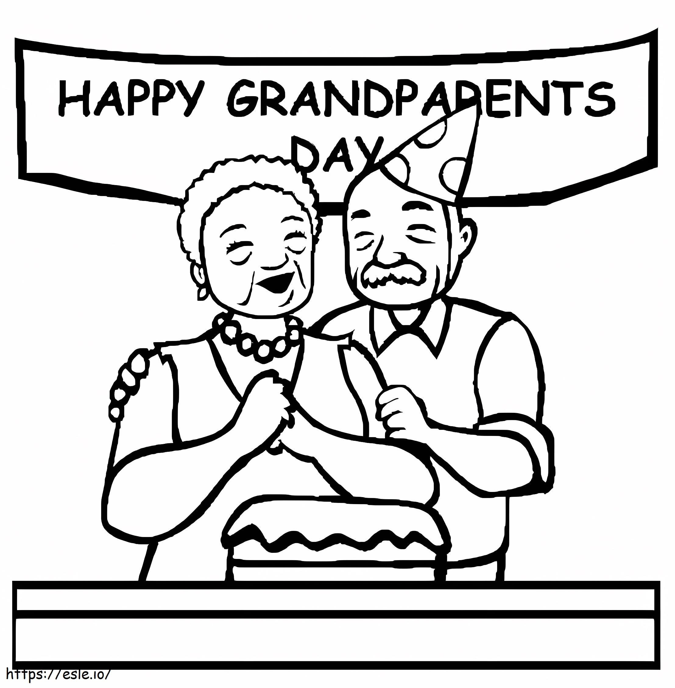 Feliz dia para os avós para colorir