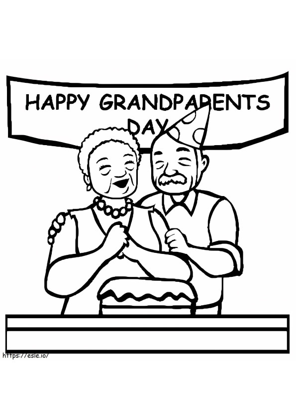 祖父母のための幸せな日 ぬりえ - 塗り絵