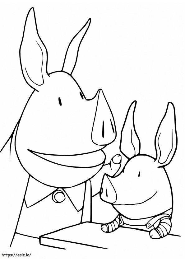 Olivia And Teacher coloring page