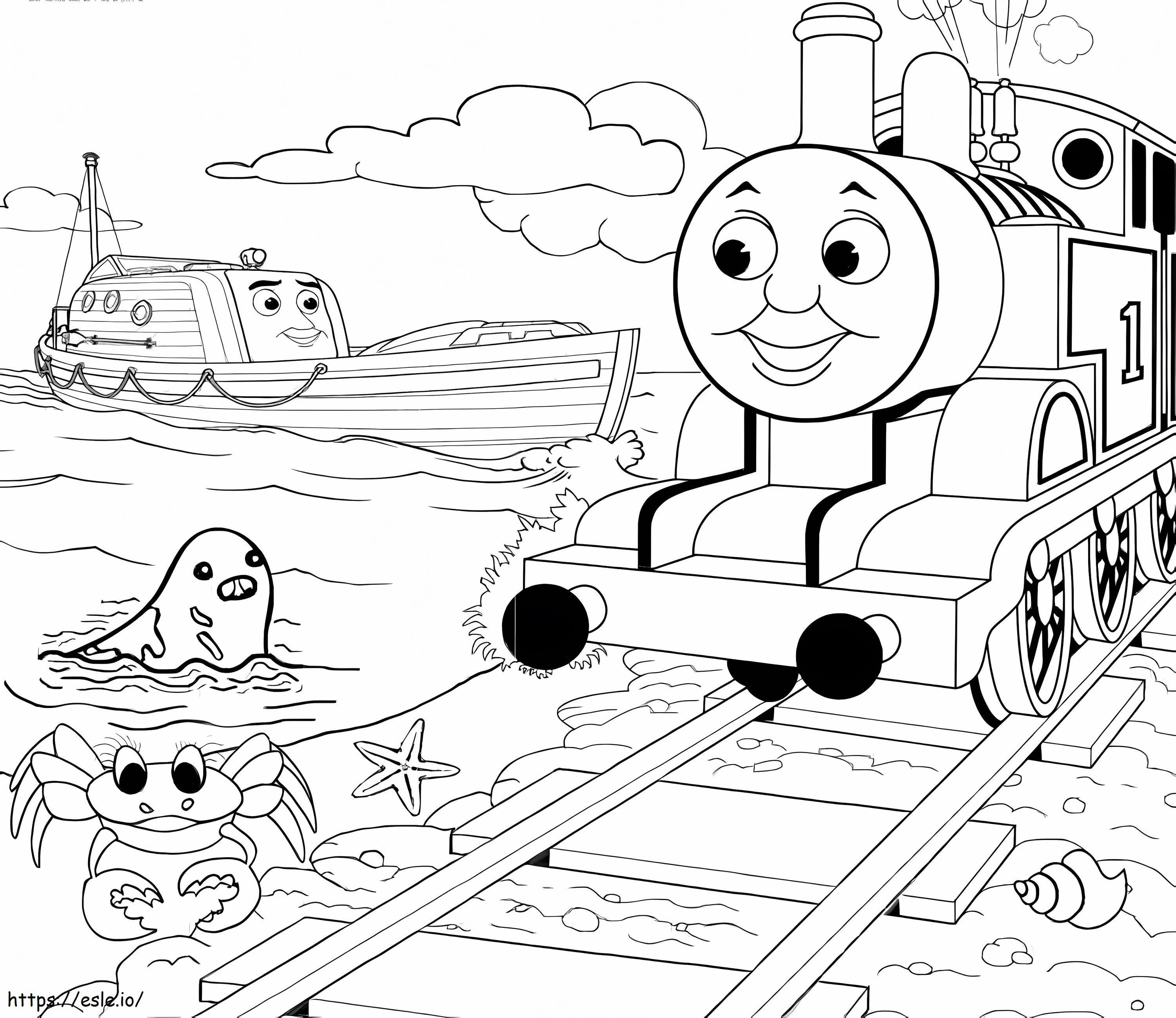 Thomas el tren y los animales para colorear
