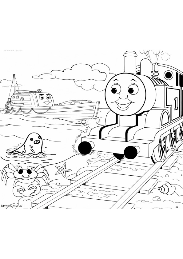 Thomas, o trem e os animais para colorir