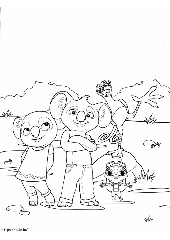 Blinky Bill-personages 3 kleurplaat