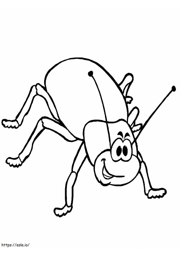 Escarabajo de dibujos animados para colorear