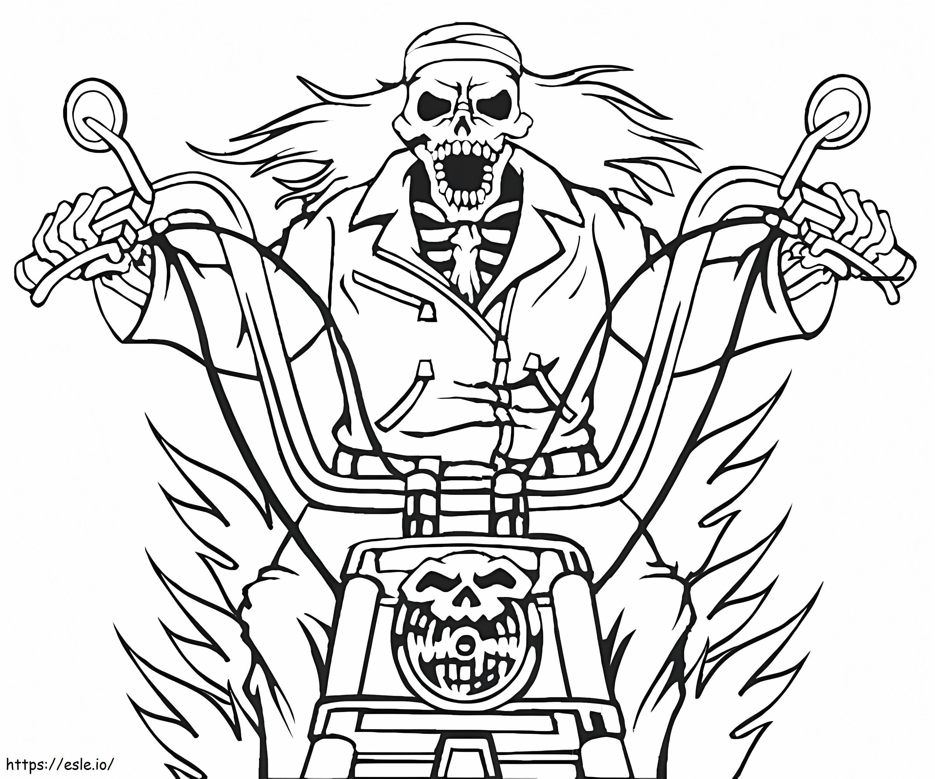Pelottava Ghost Rider värityskuva