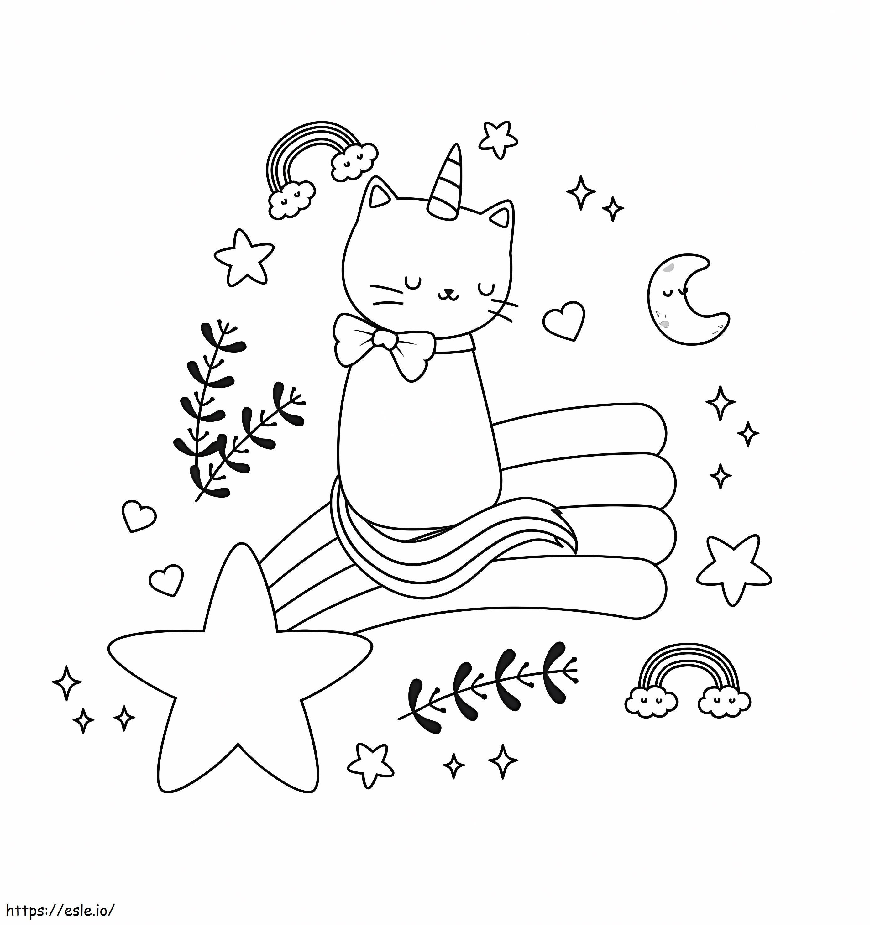 Unicorn Cat Printable coloring page