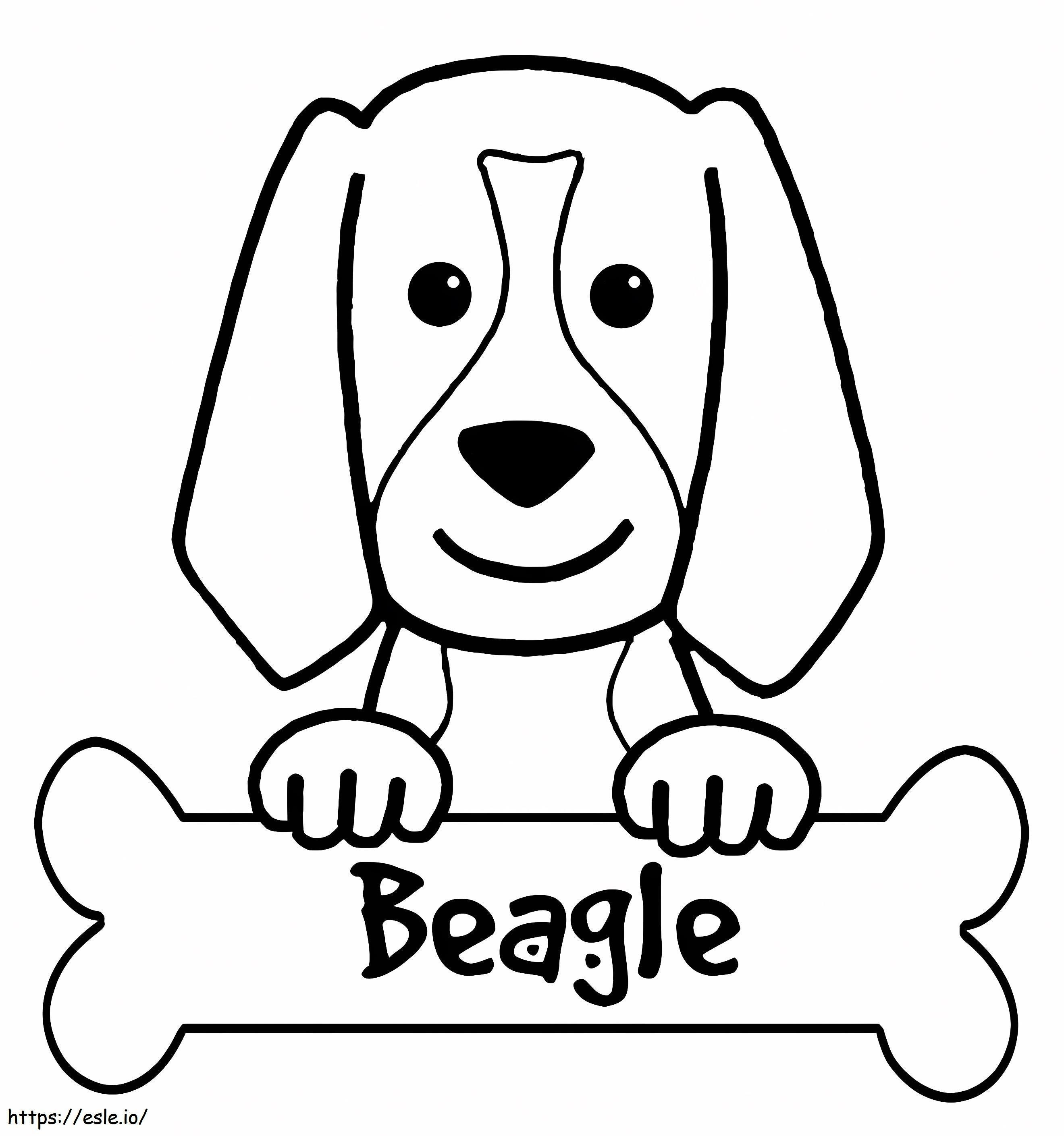 Leuke Beagle-hond kleurplaat kleurplaat