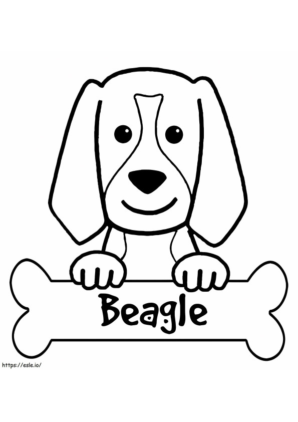 Cute Beagle Dog coloring page