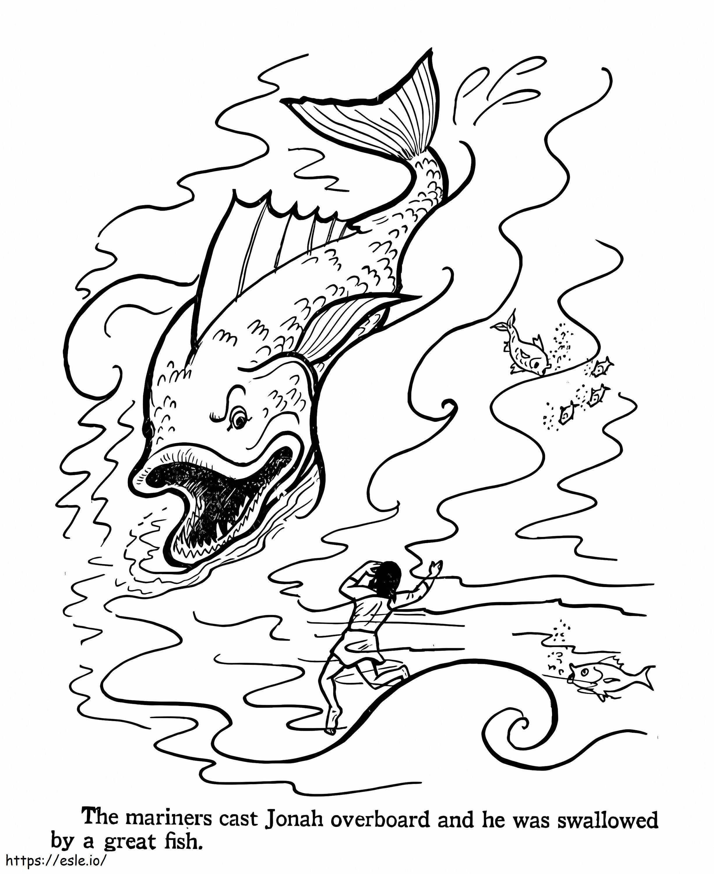Coloriage Jonas et la baleine 6 à imprimer dessin