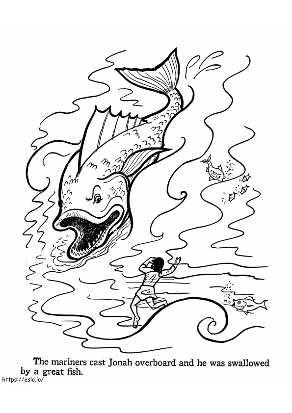 Coloriage Jonas et la baleine 6 à imprimer dessin