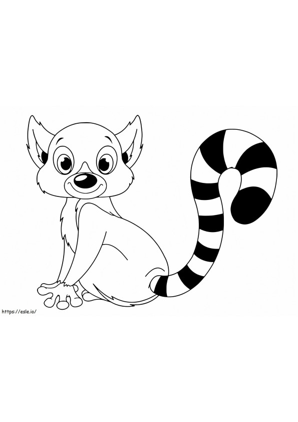 Sitting Lemur coloring page