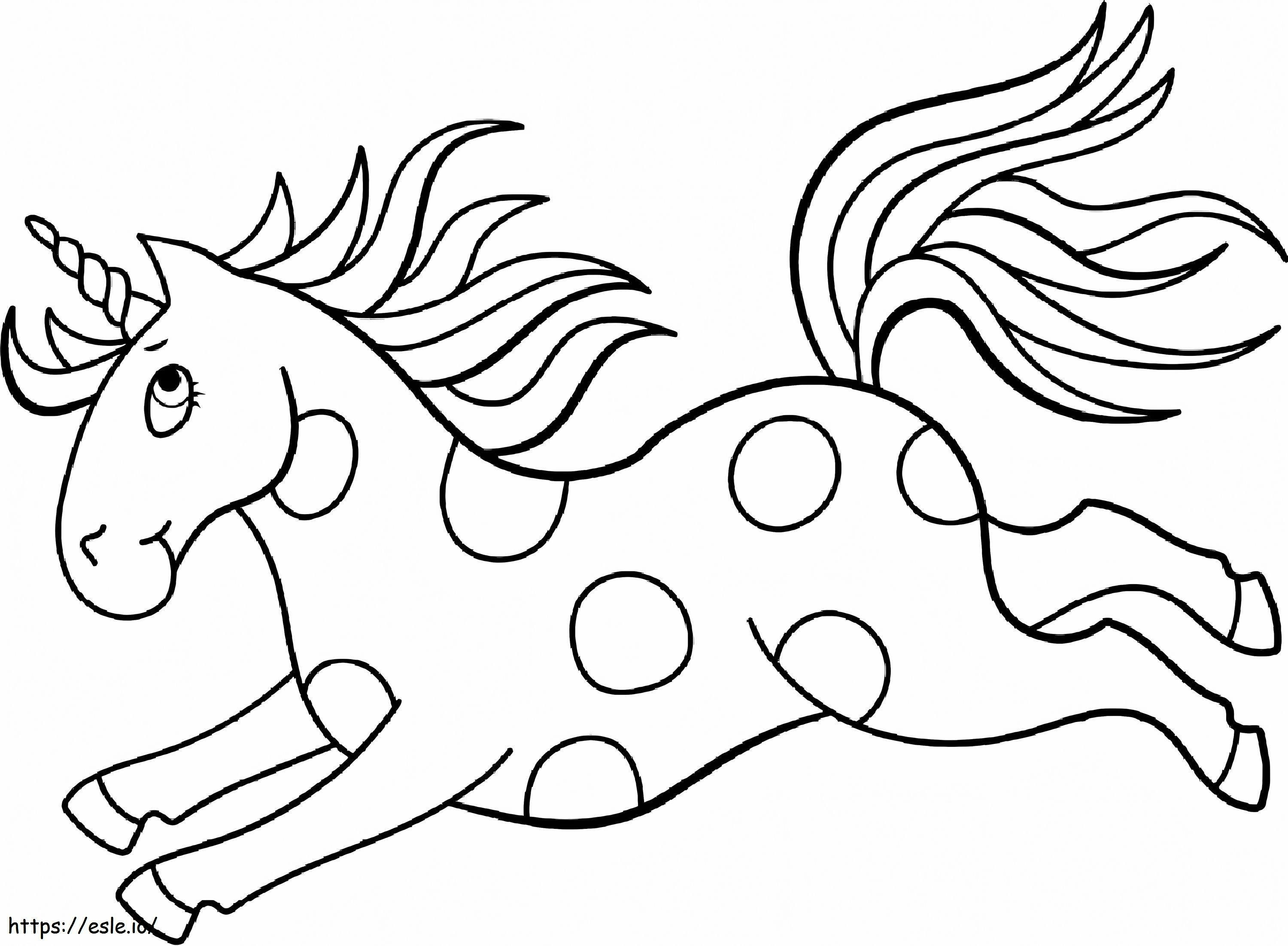 Spotted Unicorn Running coloring page